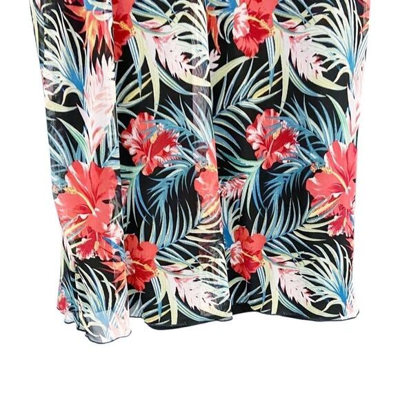 Bebe Bright Tropical Hawaiian Maxi Resort Dress Sleeveless Lined Women’s XL USA - Picture 6 of 11